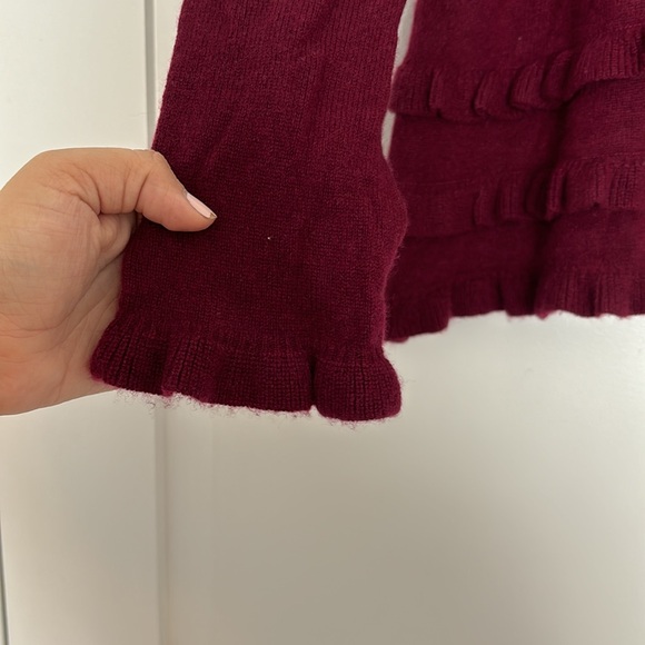 Cinq a Sept wine color 100% cashmere sweater - Picture 3 of 5